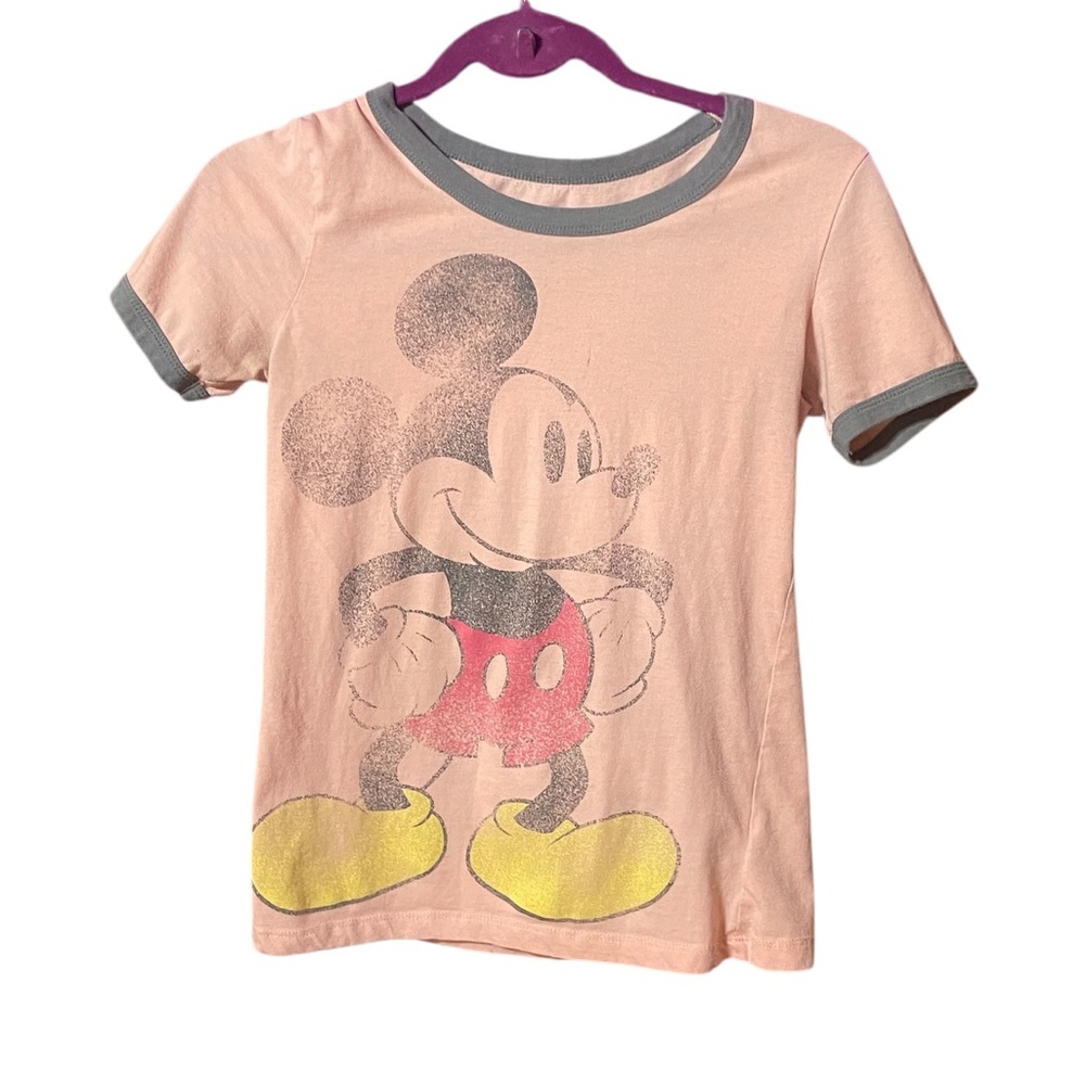 Disney Place Peach Mickey Mouse Tee Sz S